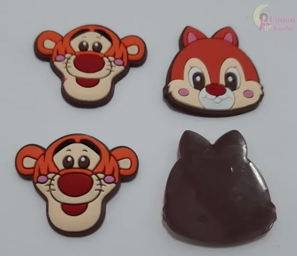 Aplique Carinhas Personagens de Borracha - Pct C/6 Unid