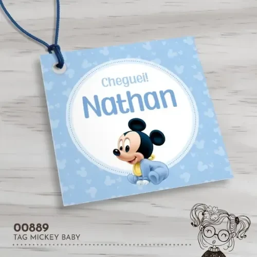 Tag Quadrada Mickey Baby - 00889