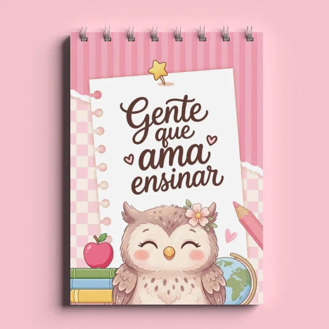 Bloco de Notas Professores Personalizado 11x15cm- Capa dura Dia dos Professores
