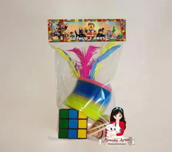 Kit Brinquedos Retrô Personalizado Tema Lego
