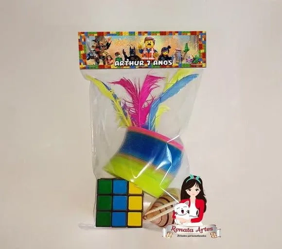 Kit Brinquedos Retrô Personalizado Tema Lego