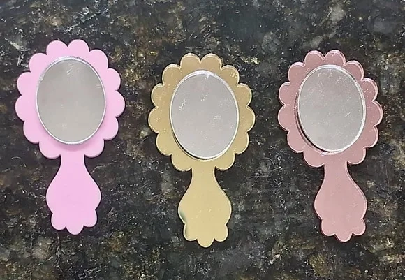 Espelho Princesa Acrílico 5,5cm Variados -6 Unidades