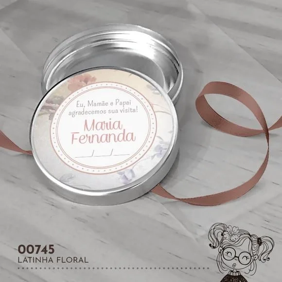 Latinha Adesivada Floral - 00745