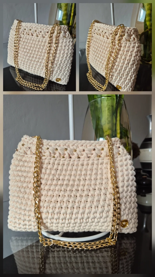 Bolsa crochê fio de malha