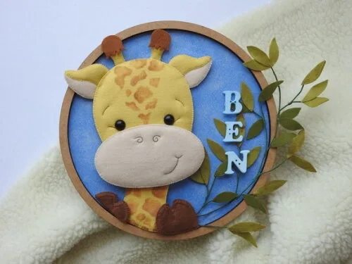 Porta Maternidade Tema Girafa - Quadro Decorativo Infantil