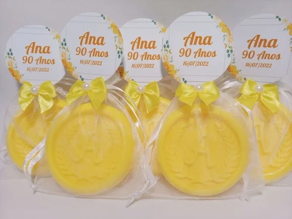 Lembrancinha 90 Anos, Sabonete Letra Inicial Personalizada