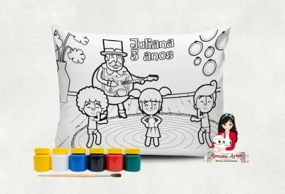 Almofada com Tinta para Colorir Mundo Bita