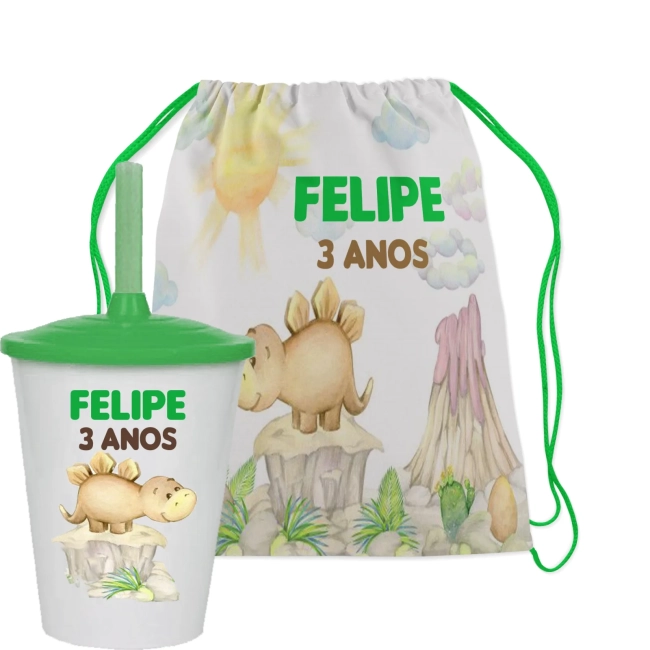 Kit Mochila e Copo Twister personalizado da Casa Magica da Gabby