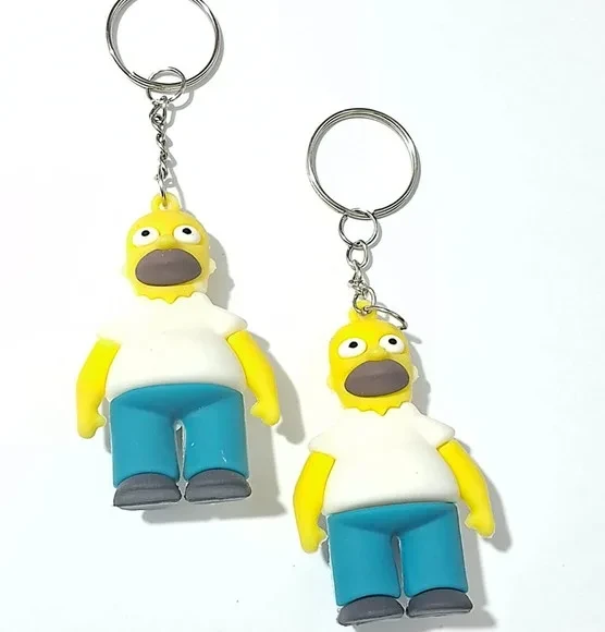Chaveiro Homer Simpson Emborrachado Pacote com 2 Unidades