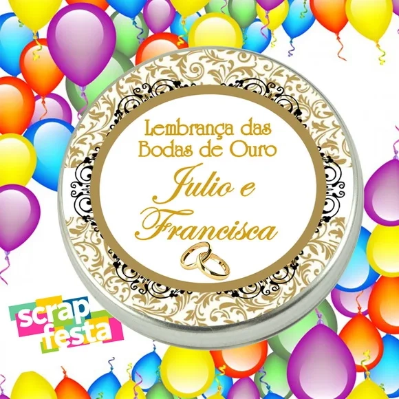Latinha Personalizada Festa de Bodas de Ouro