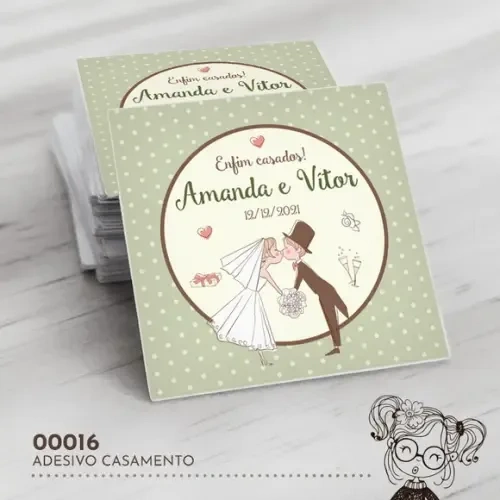Adesivo Quadrado Casamento - 00016