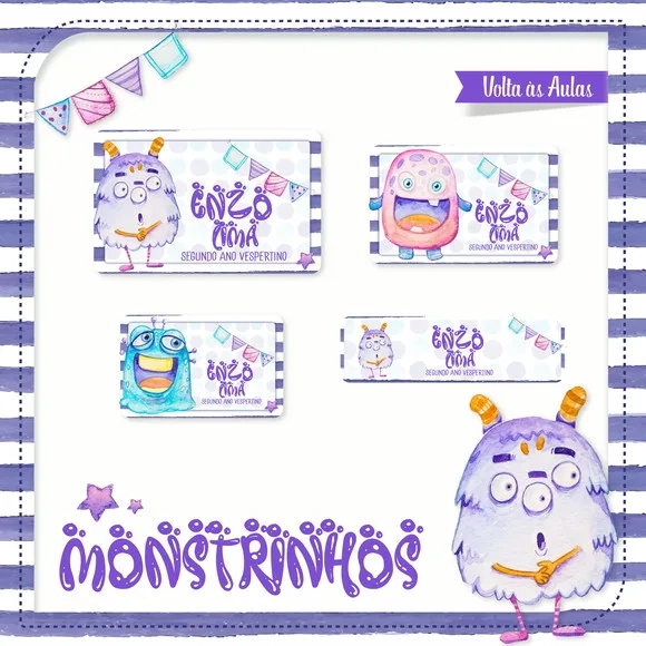 60 Etiquetas Monstrinhos