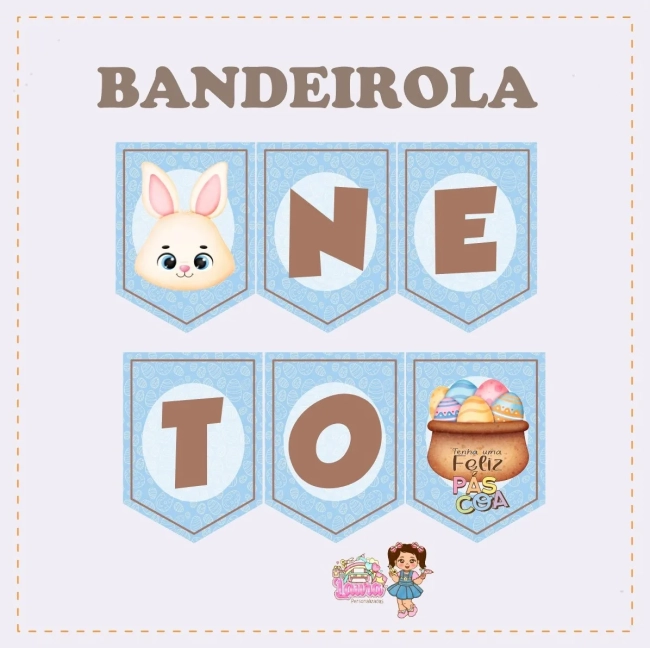 Kit Festa Só Um Bolinho PÁSCOA - Decoração de Festa