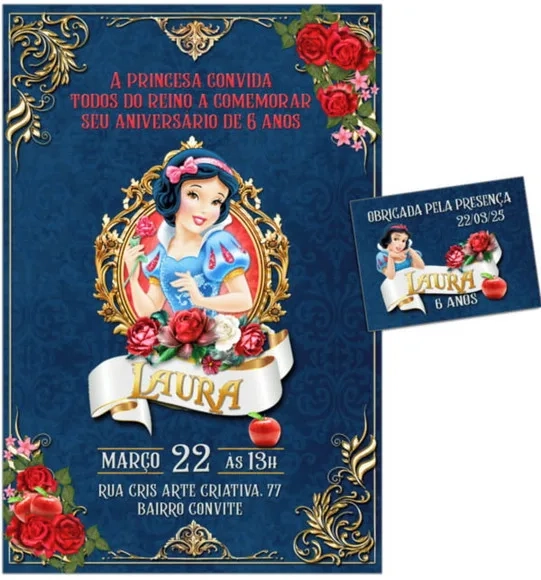 Convite Digital C/tag Branca de Neve 4