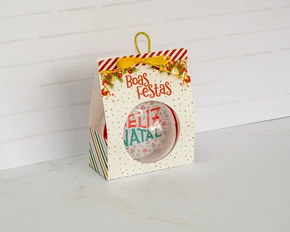 Enfeite Natal Bola Acrílica Personalizada C/embalagem 3 Unid