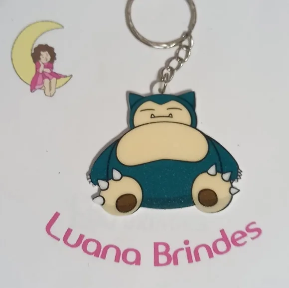 Chaveiro Pokémon Snorlax Acrilico Uv- 3 Unidades