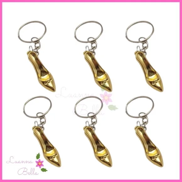 Chaveiro de sapatinho em ABS dourado -pct c/6unids