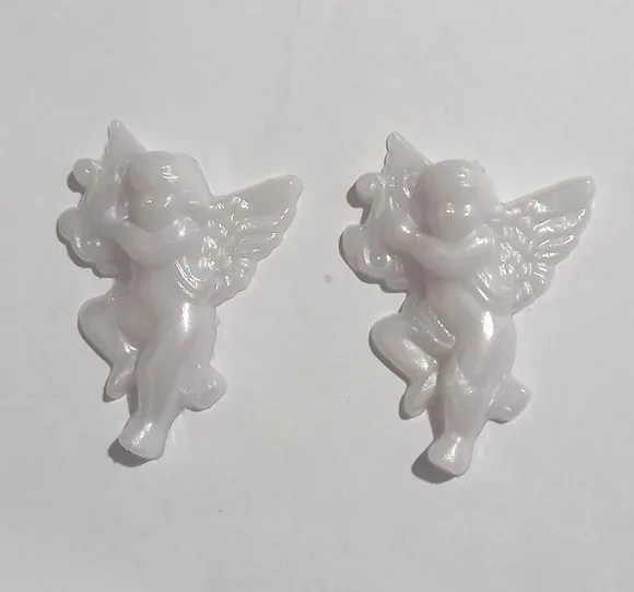 Anjinho de Acrílico Injetado Branco - 6 Unidades