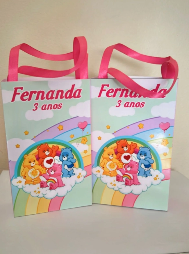Sacolinhas Personalizada Ursinhos Carinhosos Lembrancinhas Para Aniversário