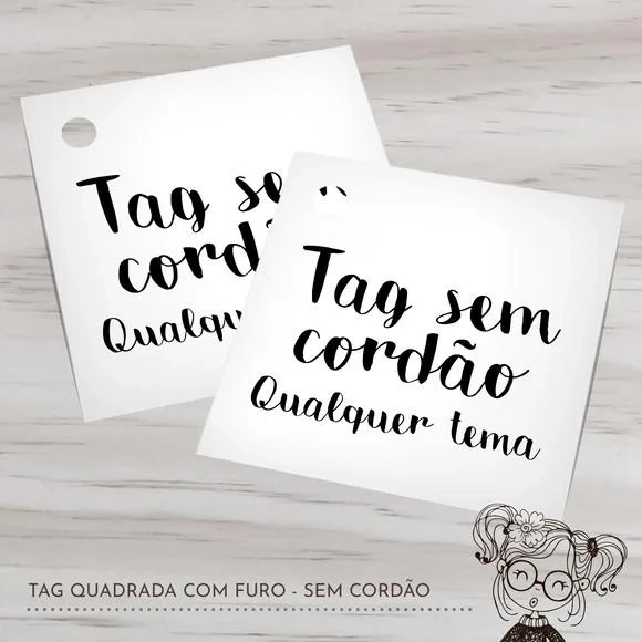 Tag Quadrada com Furo sem Cordão
