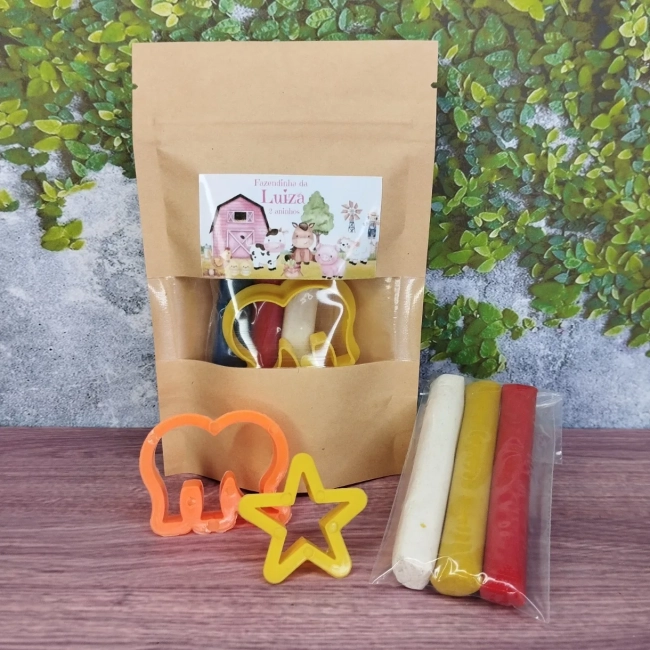 15 Unidades Kit Massinha Zip Lock - Fazendinha Rosa, Vermelha, Azul, Marrom, Amarelo - Trabalhamos com qualquer tema - Informar tema no chat