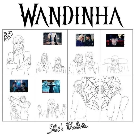 Álbum de Figurinhas Wandinha Addams - Wednesday - 10x15cm