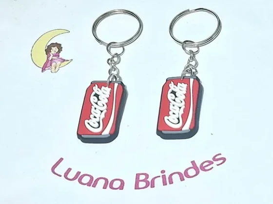 Chaveiro Coca Cola Emborrachado 3cm Pacote com 6 Unidades