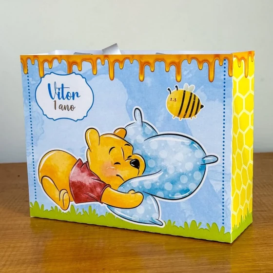 PEGUE E MONTE - Sacolinhas Personalizadas URSINHO POOH - Decoração de Festa | Lembrancinhas | Aniversário | Personalizados