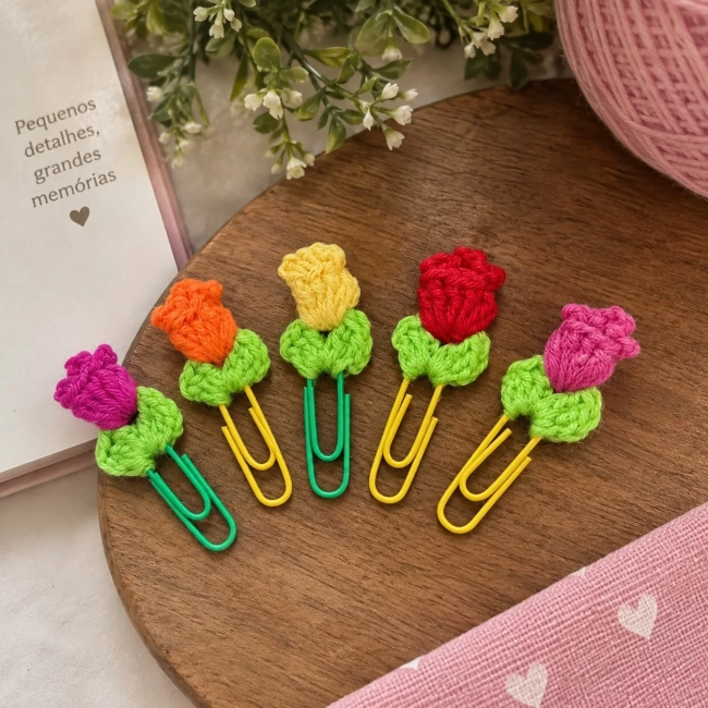 Kit 3 Lembrancinhas Dia dos Professores | Clip Tulipa com Card