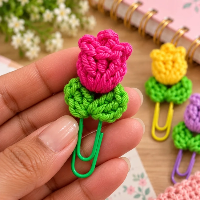 Kit 10 Lembrancinhas Dia dos Professores | Clip Tulipa com Card