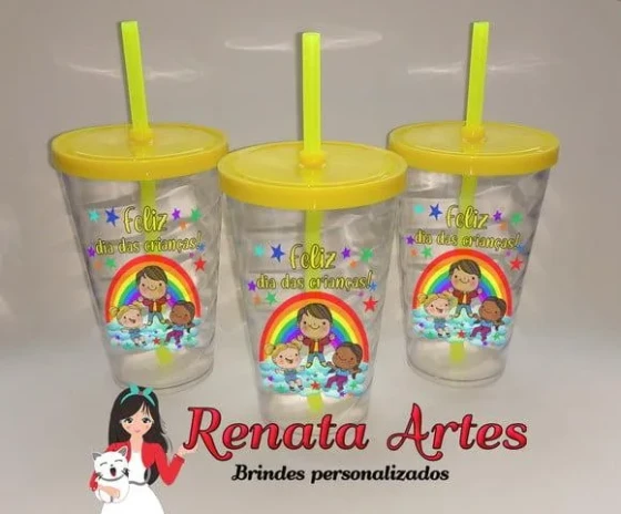Copo com Canudo 500ml Dia das Crianças 2024