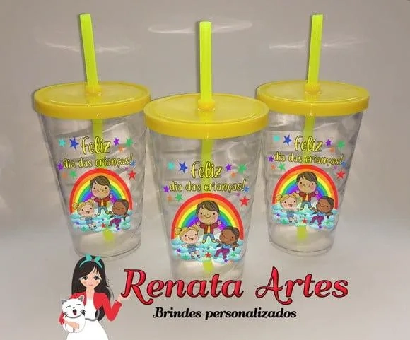 Copo com Canudo 500ml Dia das Crianças 2024