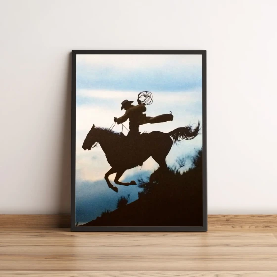 Quadro Cowboy no Pôr do Sol Selvagem 2664