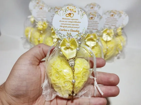 Lembrancinha Casamento: Sabonete Coração Provence com Terço
