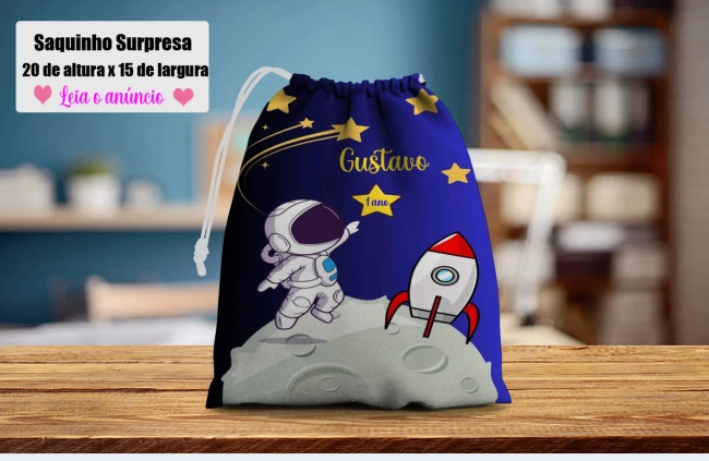 Saquinho Supresa para lembrancinhas do Astronauta