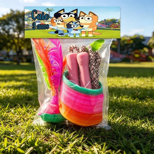 Kit Lembrancinhas Personalizadada do Bluey e Bingo
