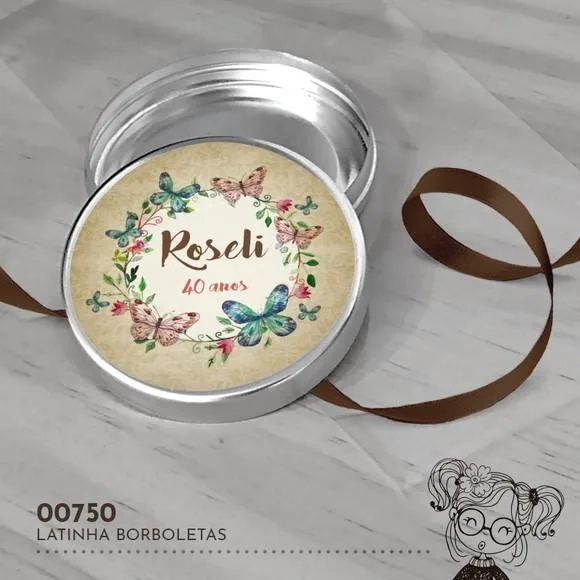Latinha Adesivada Borboletas - 00750