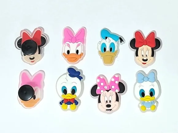 Pins de Crocs Minnie Fluorescente 3cm Pacotes com 6 Unidades