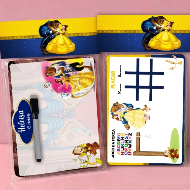 Lousa Magica Personalizada lembrancinhas da Bela e a Fera