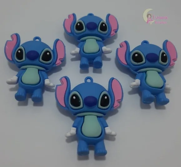 Pingente Lilo Stitch de Borracha - 5,3cm - Pct C/2 Unidades