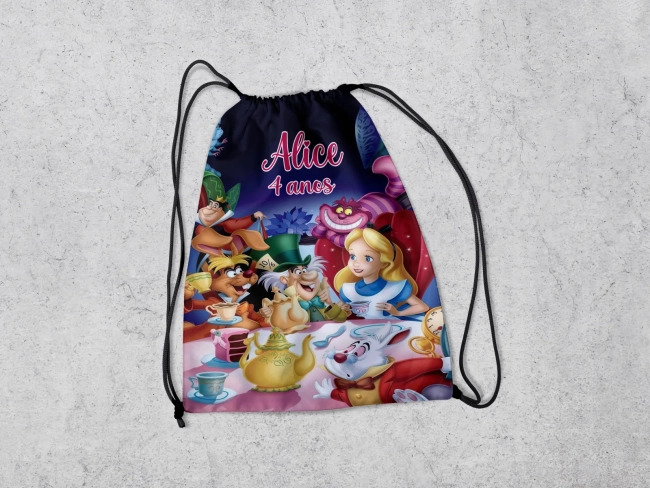 Mochilinha Personalizada da Alice no Pais das Maravilhas