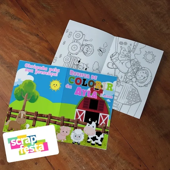 Revista Colorir + Lápis de Cor Festa Fazendinha