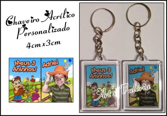 Chaveiro de Acrílico Personalizado - 4cm x 3cm