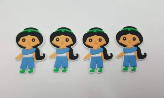 Aplique Princesa Jasmine Emborrachado de 4cm - 6 Unidades