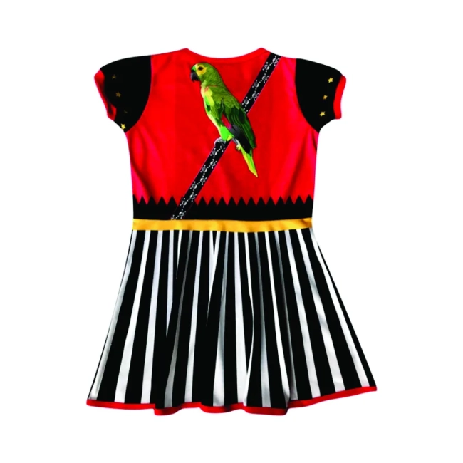 Vestido Infantil Fantasia Pirata Menina Frente e Costas