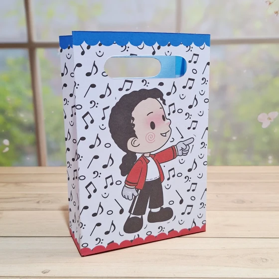 Sacolinha Surpresa Personalizada MICHAEL JACKSON - PEGUE E MONTE - Decoração de Festa | Lembrancinhas | Aniversário | Personalizados