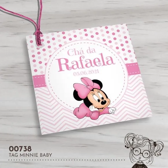 Tag Quadrada Minnie Baby - 00738