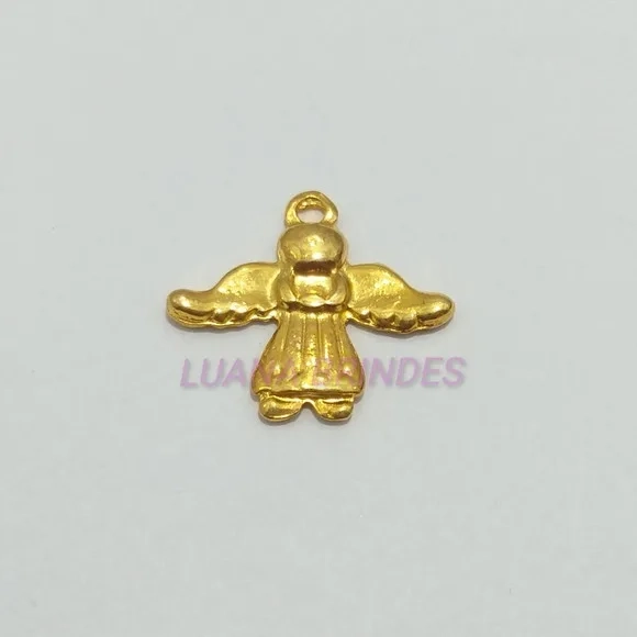 Pingente Anjinho de Metal Dourado - pct com 12 unidades