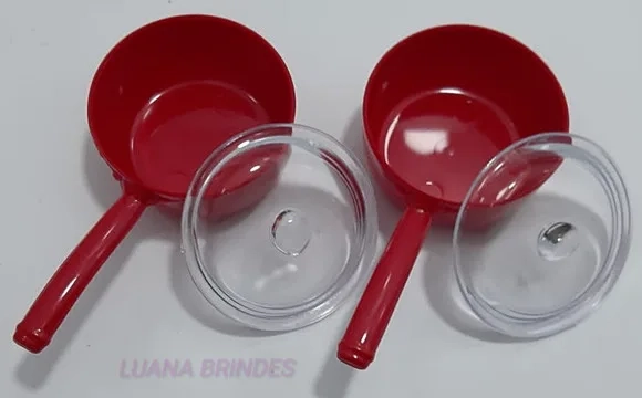 Panelinhas Vermelhas De Acrílico C/tampa - Pct C/10 Unidades