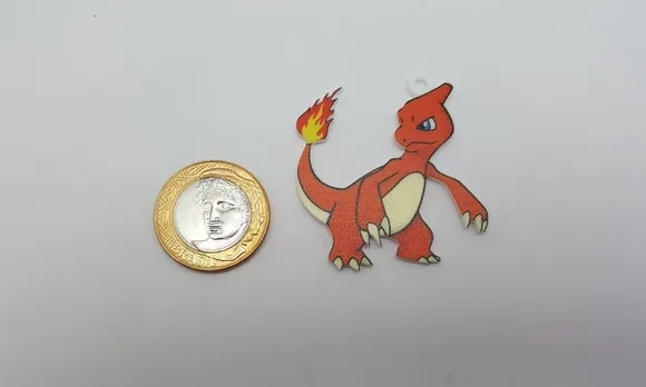 Pingentes Pokémon Charmeleon em Acrílico UV 3 unidades